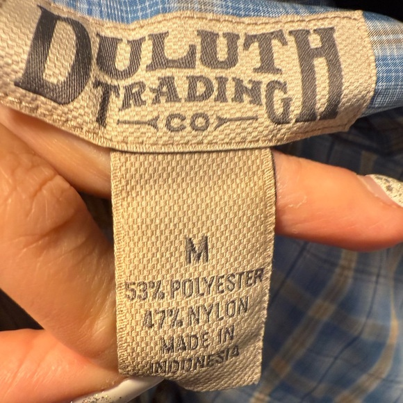 Duluth Trading Co Blue and Yellow Plaid Button Down Shirt Mens Size Medium GUC - Picture 3 of 5